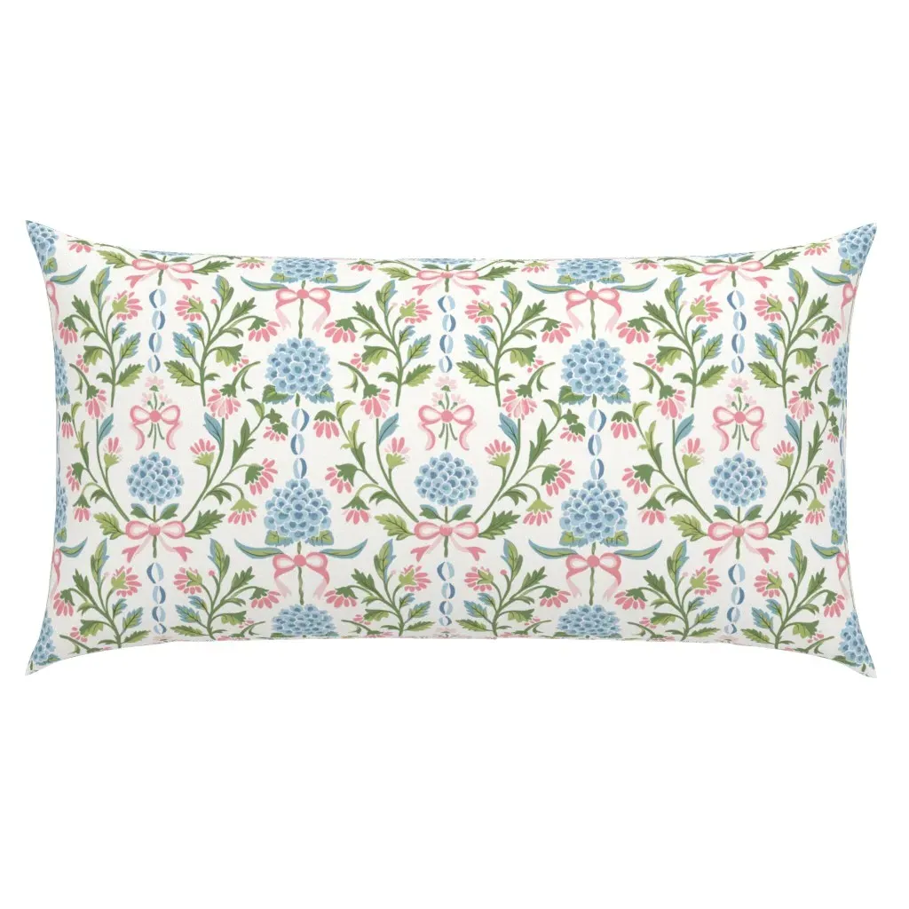 Preppy Hydrangea On Ecru King Pillow Sham - Light Pink product