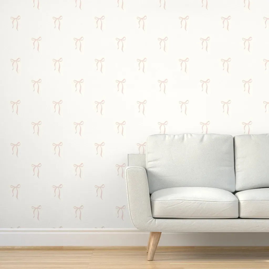 Preppy Ribbon Bow Peel and Stick Wallpaper - Light Pink product