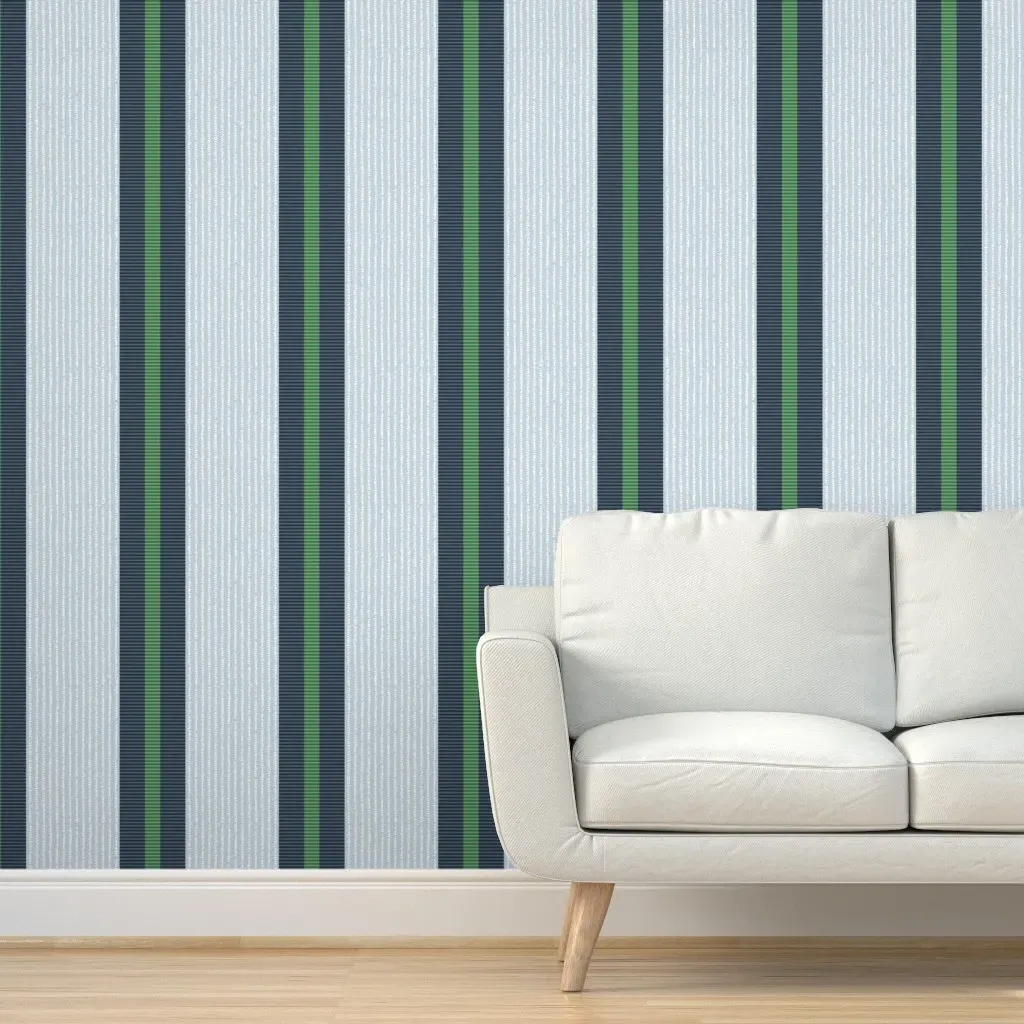 Preppy Stripe Tote Peel and Stick Wallpaper - Light Blue product
