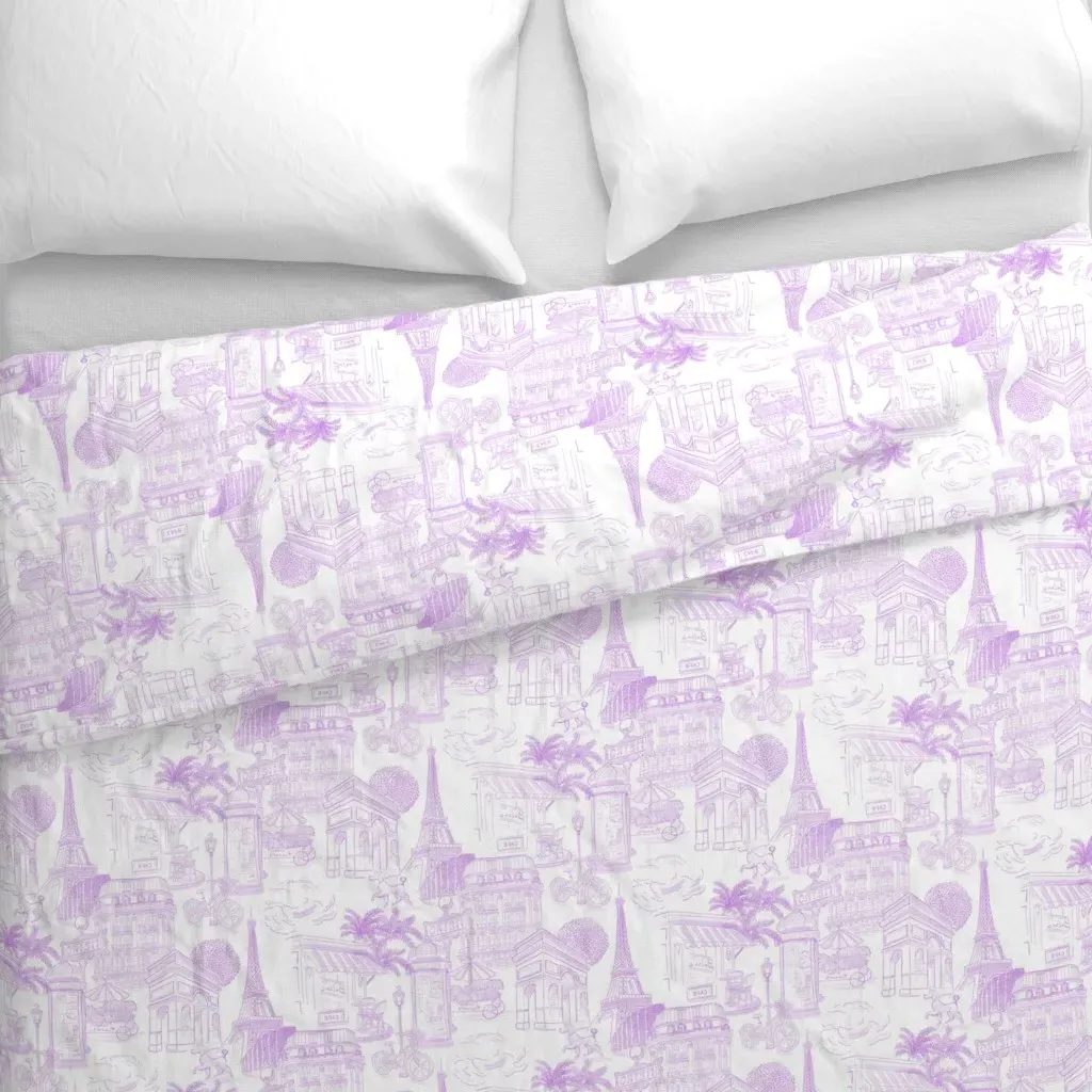 Preppy Toile Duvet Cover - Lavender alternate view