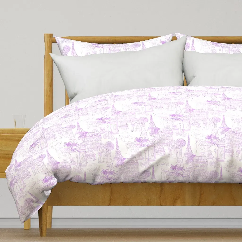 Preppy Toile Duvet Cover - Lavender product