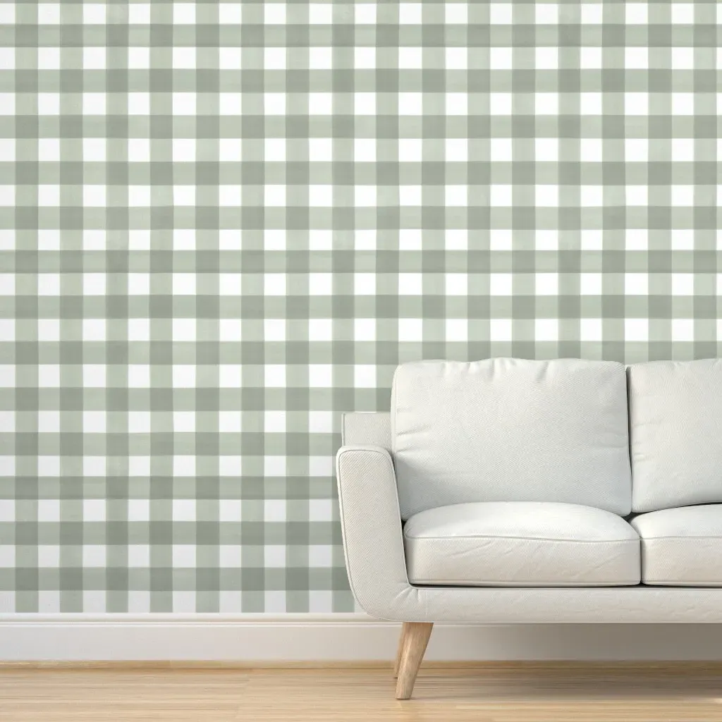 Prescott Plaid Peel and Stick Wallpaper - Sage Green, White product