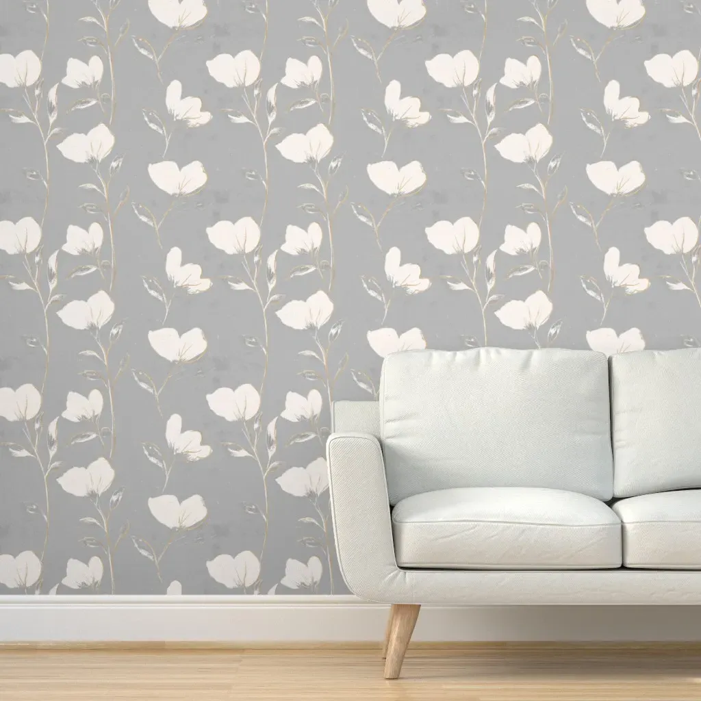 Pressed Botanicals Silverfog Peel and Stick Wallpaper - White product