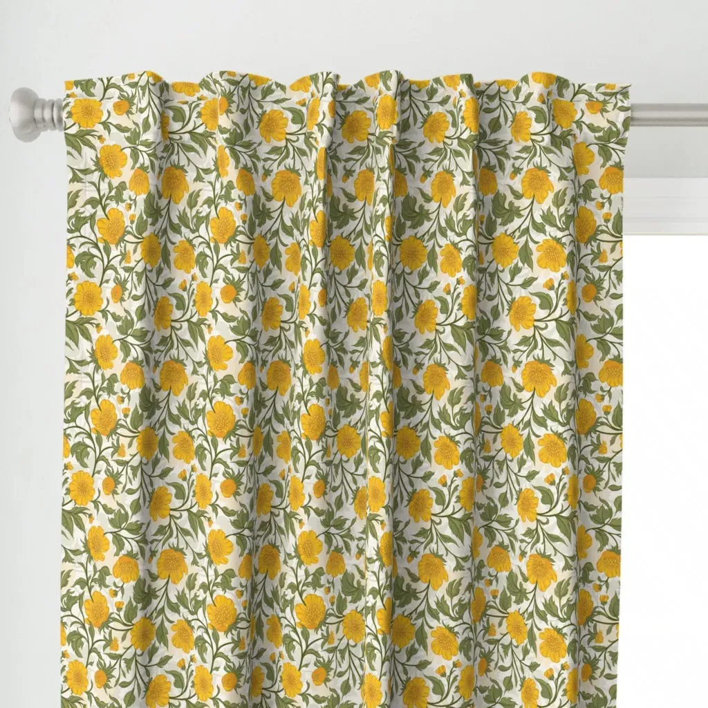 Pretty Buttercup Medium Curtain Panel - Yellow alternate view