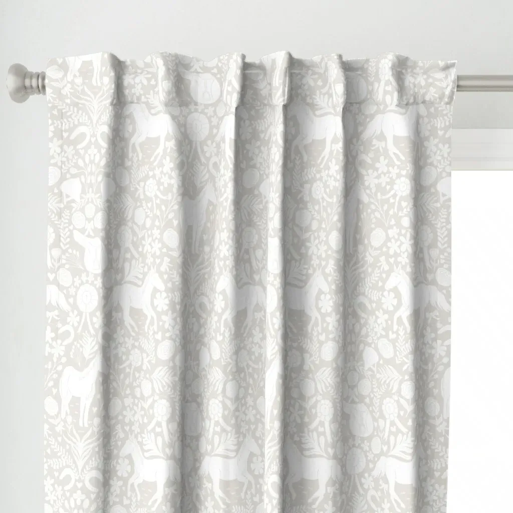 Pretty Horse Curtain Panel - Beige alternate view