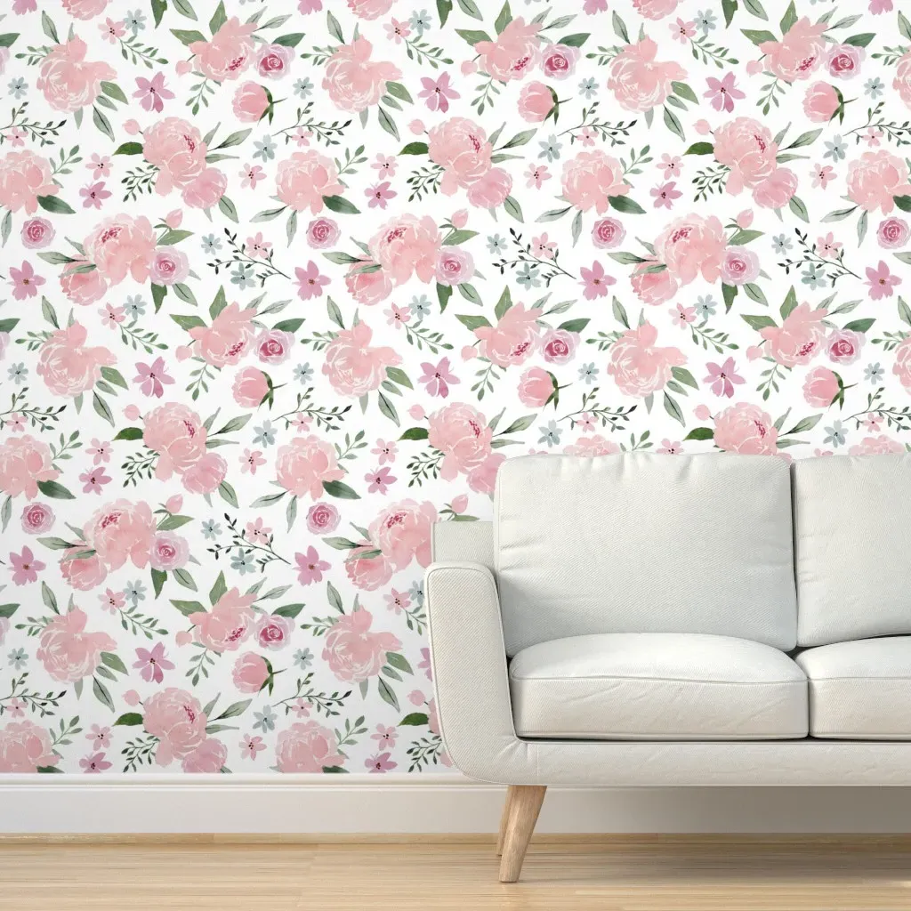 Pretty Peonies Peel and Stick Wallpaper - Pink product