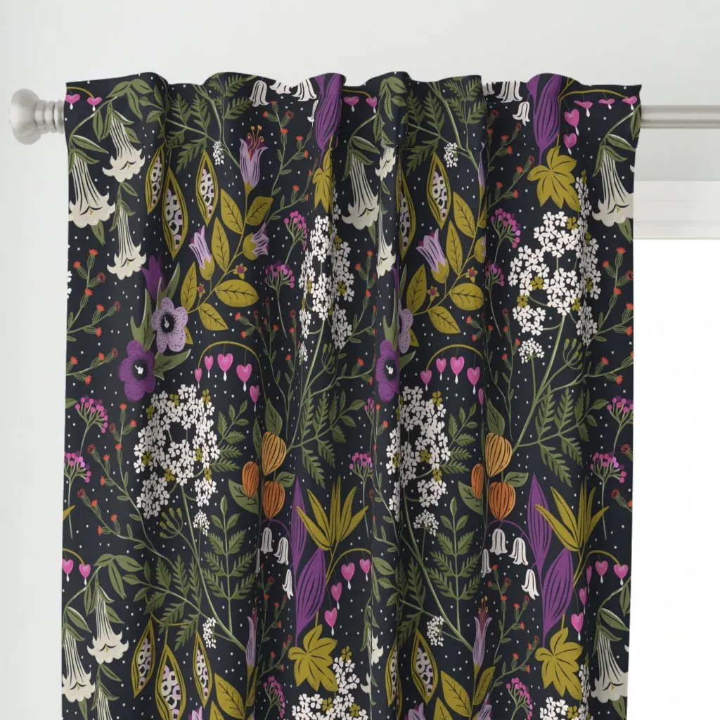 Pretty Poisonous Curtain Panel - Purple alternate view