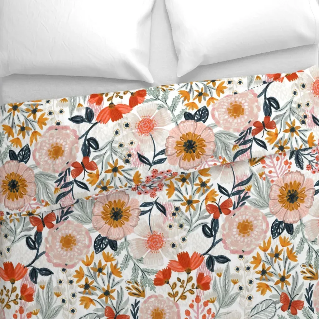 Pretty Things Floral Duvet Cover - Pink alternate view