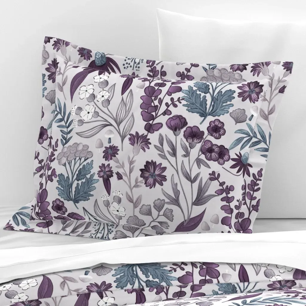 Pretty Wild In Purple2 Standard Flanged Cushion Cover - Dusty Purple, Cotton Sateen product