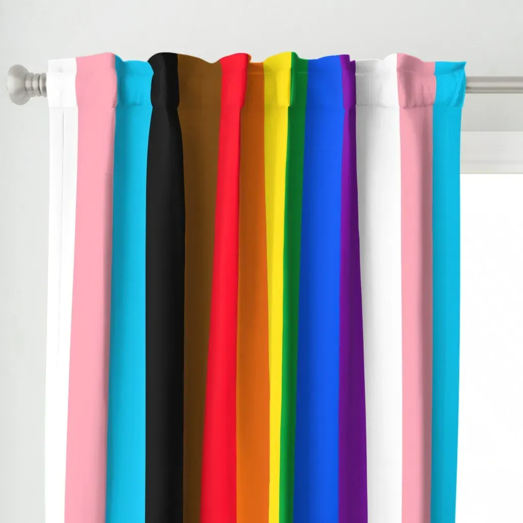 Pride Flag Progressive Curtain Panel - Rainbow alternate view