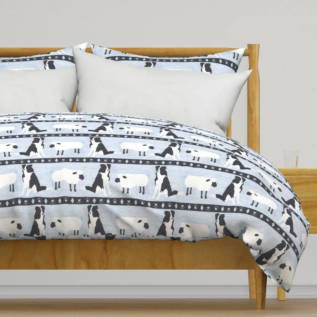 Primitive Border Collie Duvet Cover - Black product