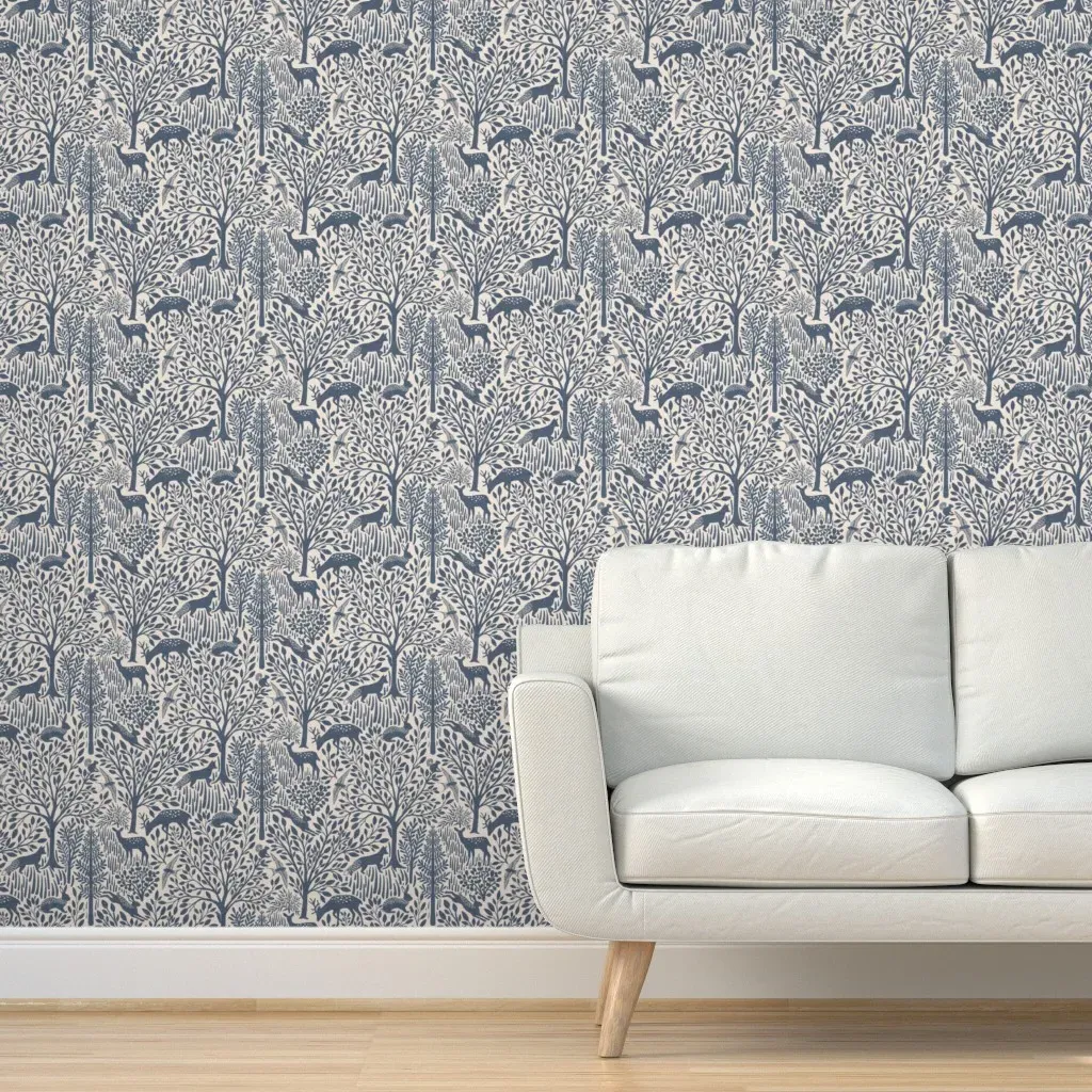 Primrose Forest In Dusk Small Peel and Stick Wallpaper - Blue product