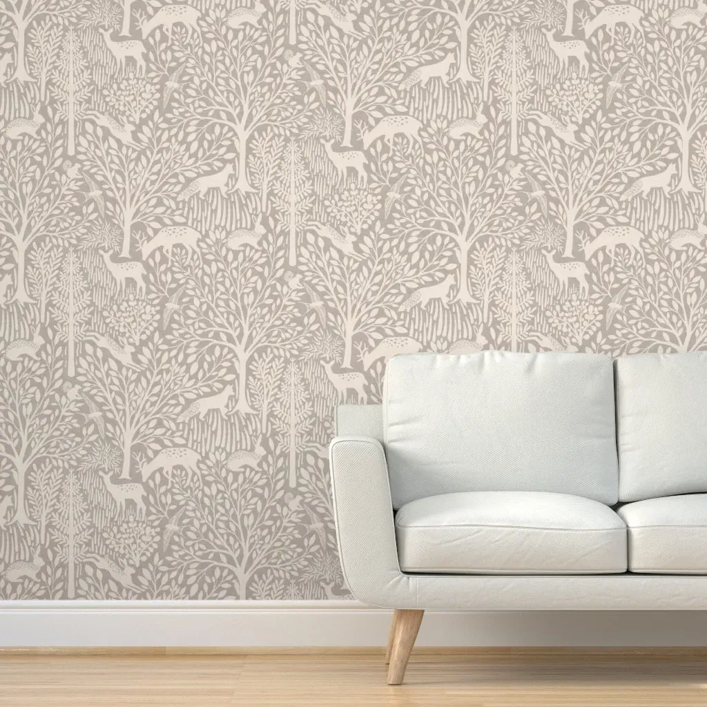 Primrose Forest Peel and Stick Wallpaper - Raccoon Gray product