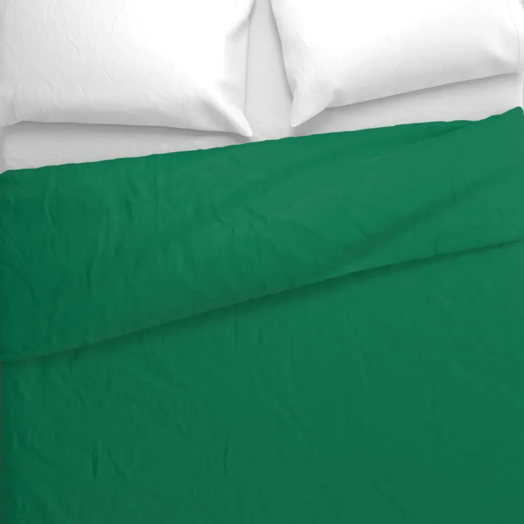Printed Solid Duvet Cover - Emerald Green alternate view