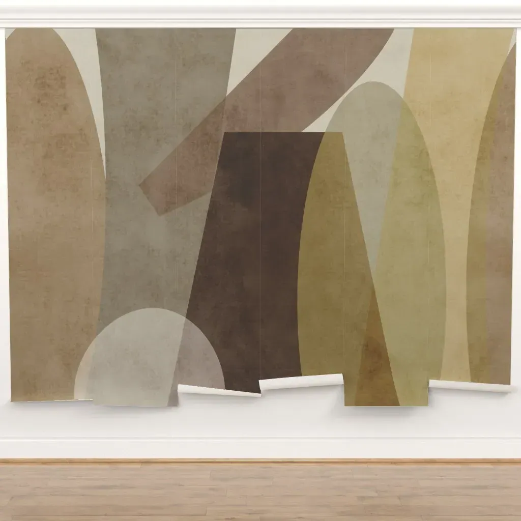 Prism Abstract Geometric Peel and Stick Wall Mural - Earth Tones product