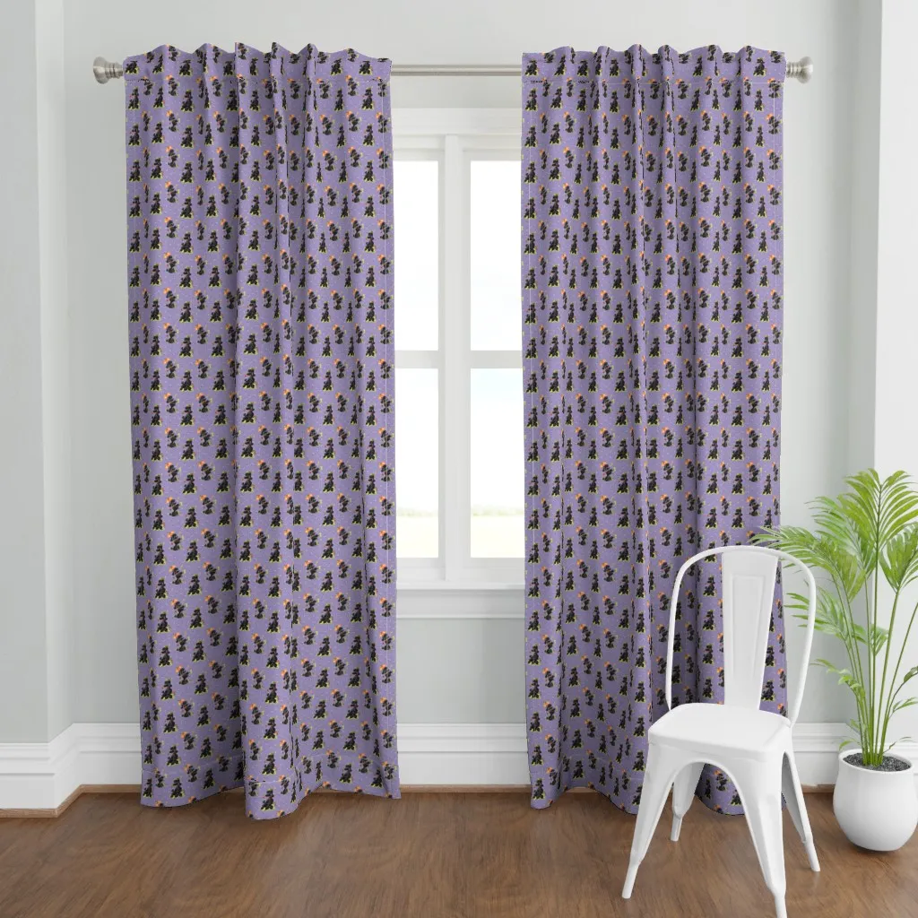 Prissy Poodles Curtain Panel - Black product