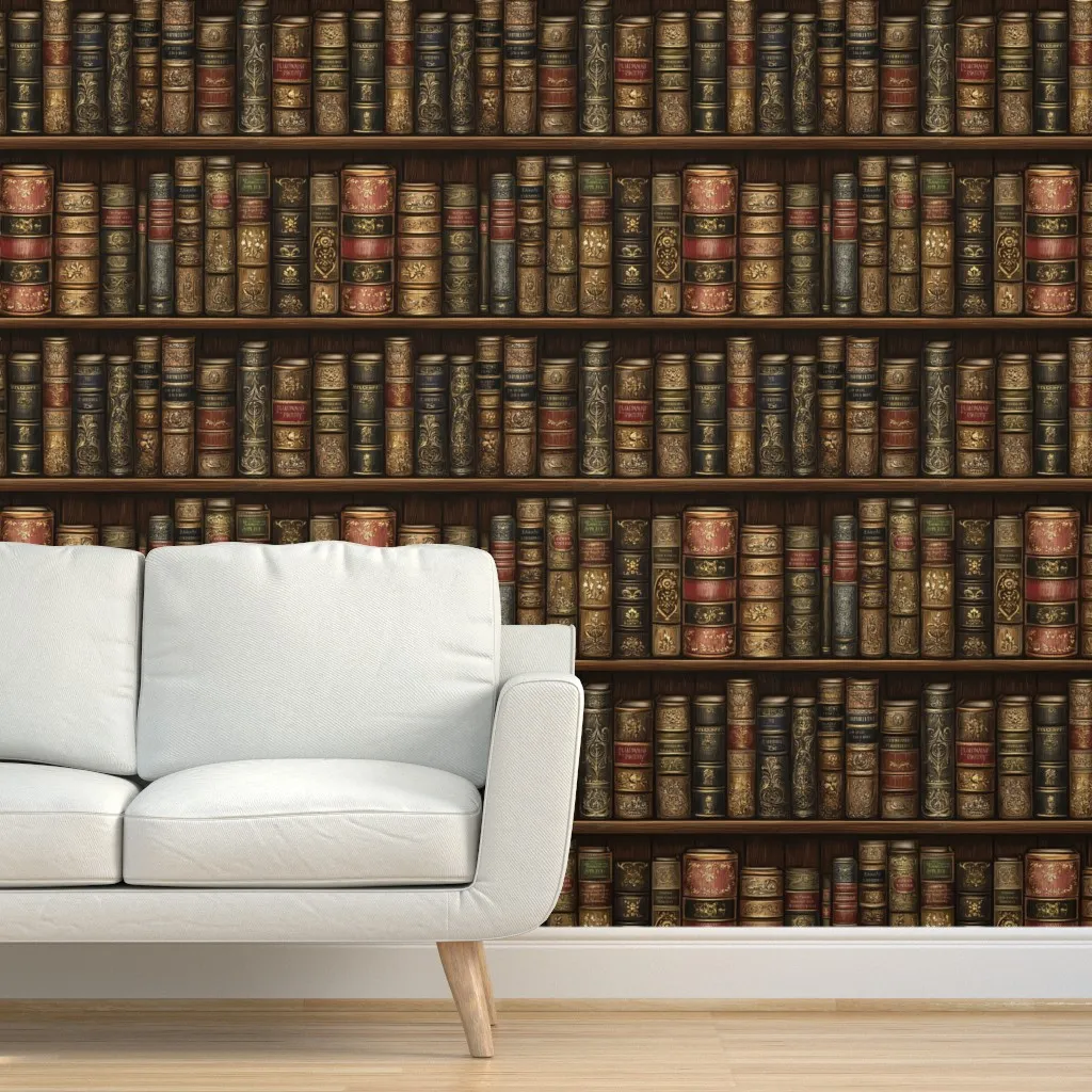 Private Book Collection Peel and Stick Wallpaper - Dark Brown product
