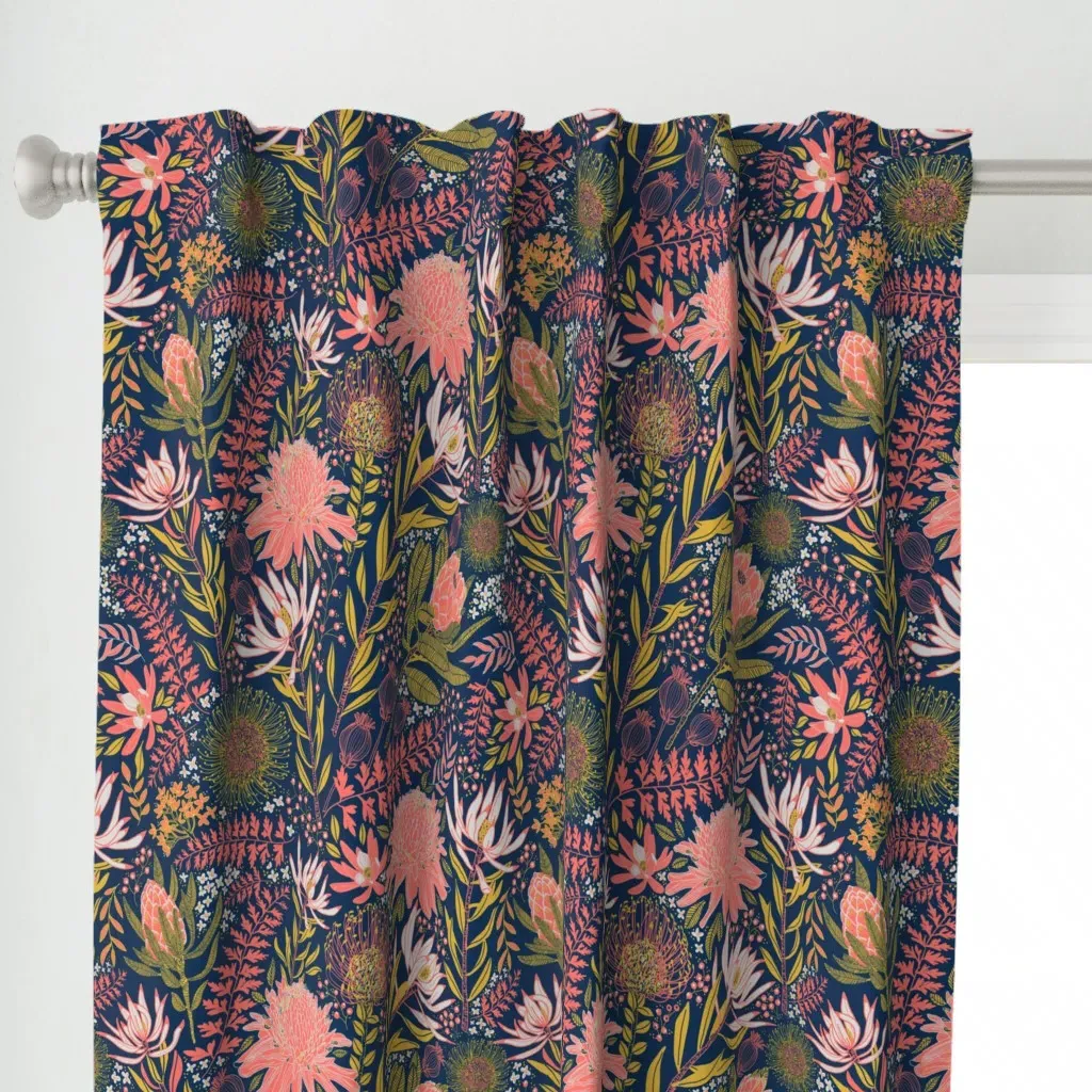 Protea Garden Curtain Panel - Pink alternate view