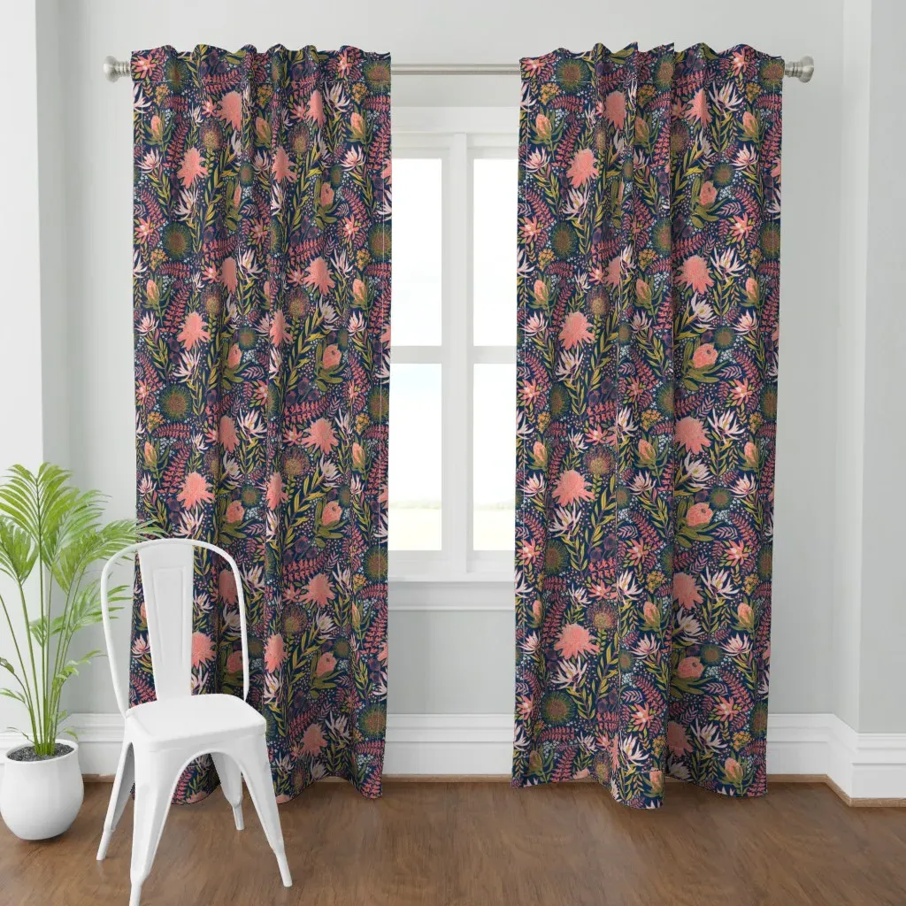 Protea Garden Curtain Panel - Pink product