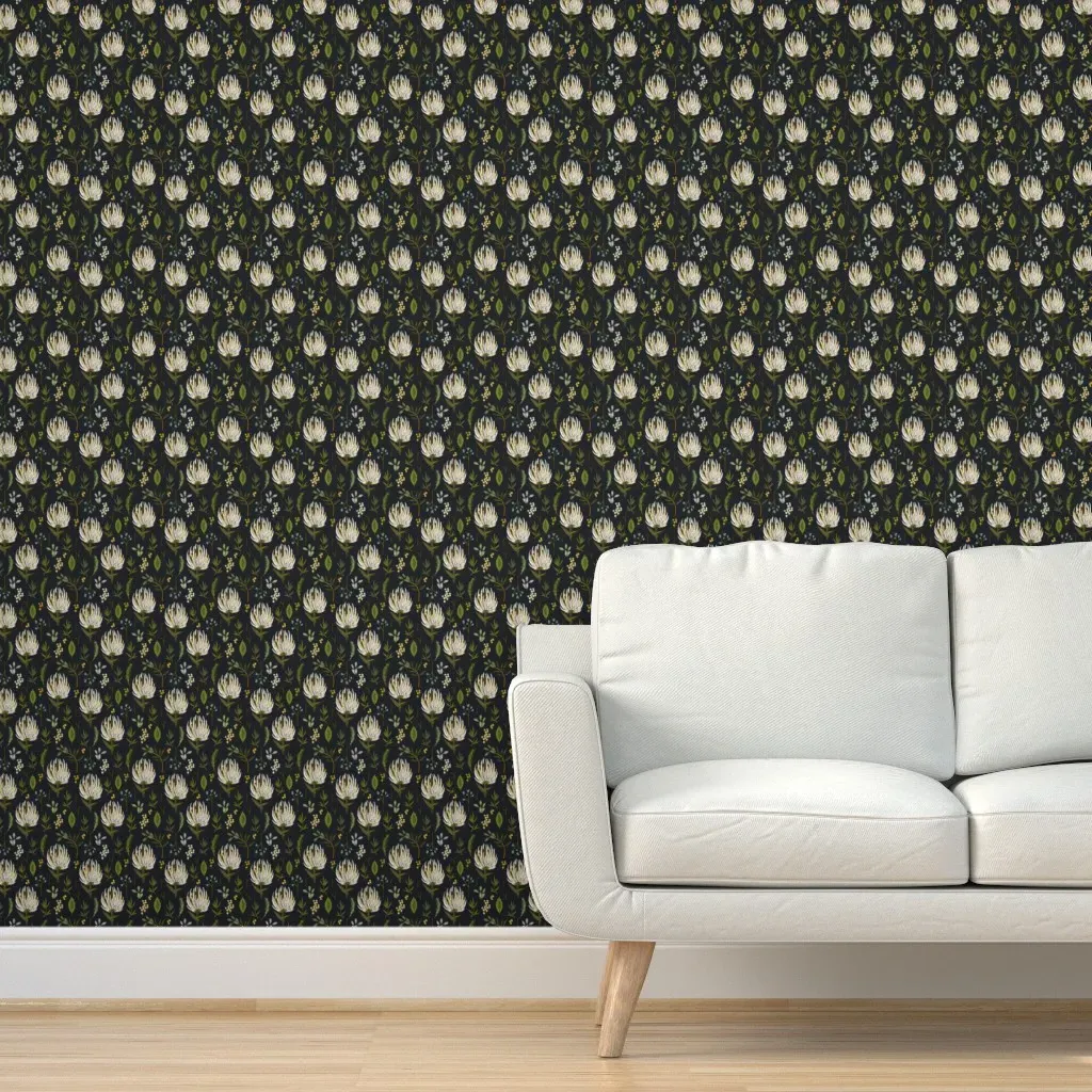 Protea Neutral Small Peel and Stick Wallpaper - Off-White product