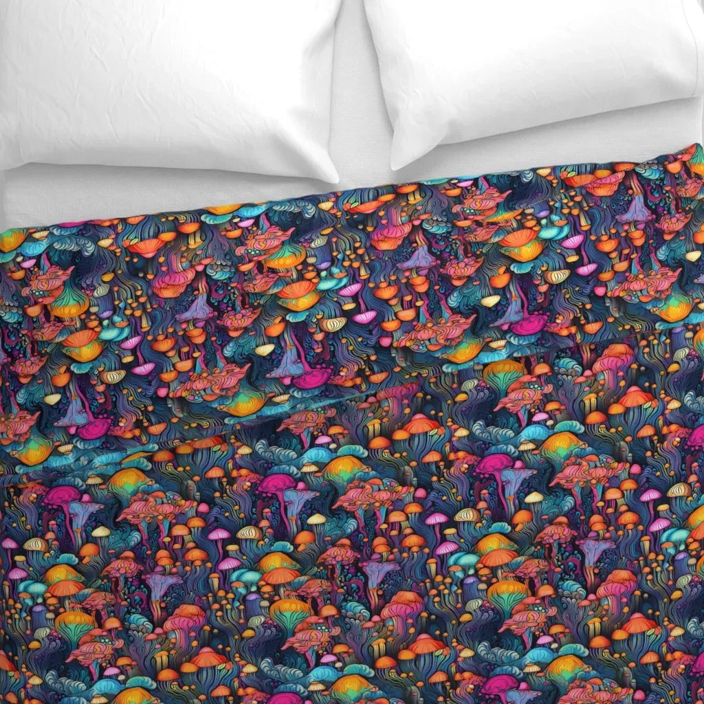 Psychedelic Mushrooms Duvet Cover - Orange alternate view