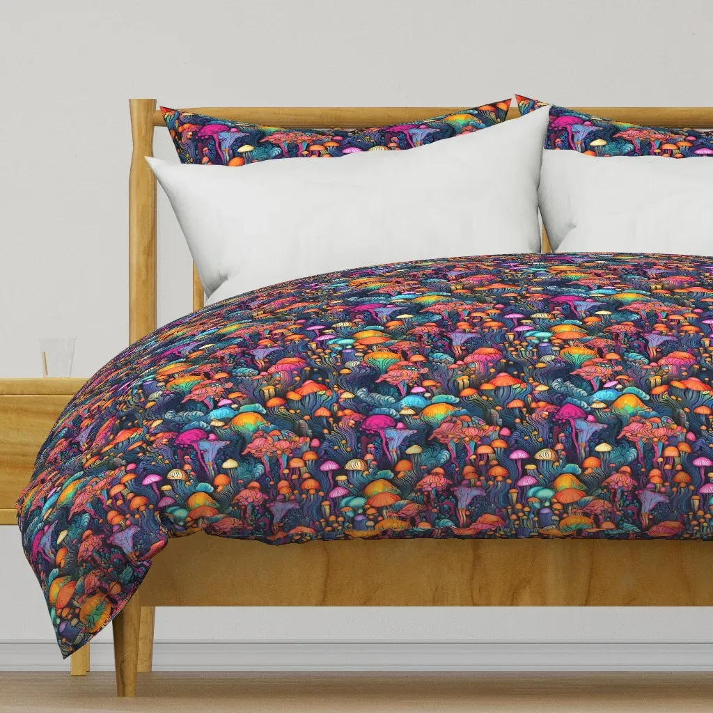 Psychedelic Mushrooms Duvet Cover - Orange product