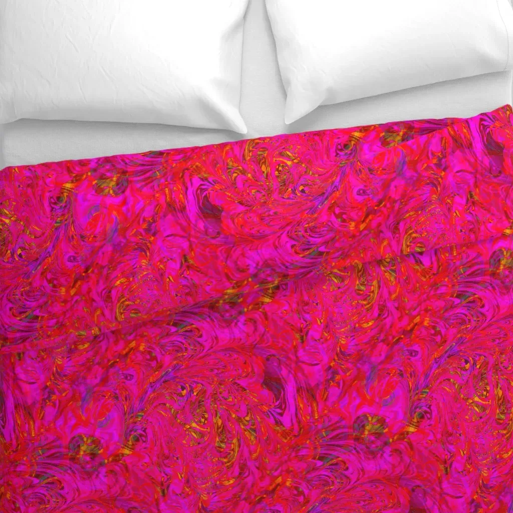 Psychedelic Swirls Duvet Cover - Magenta alternate view