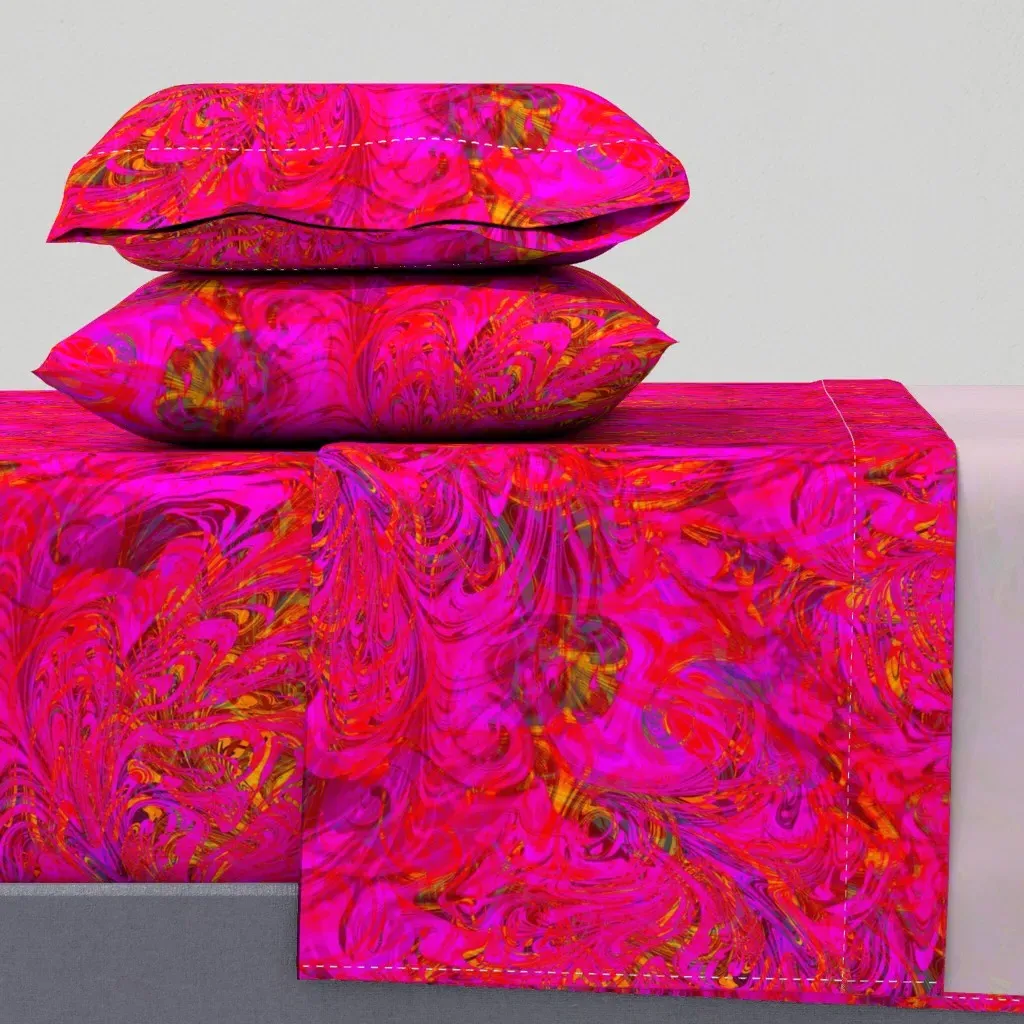 Psychedelic Swirls Queen Sheet Set - Magenta product