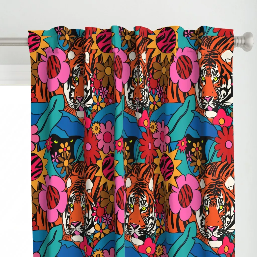 Psychedelic Year Of The Curtain Panel - Orange alternate view