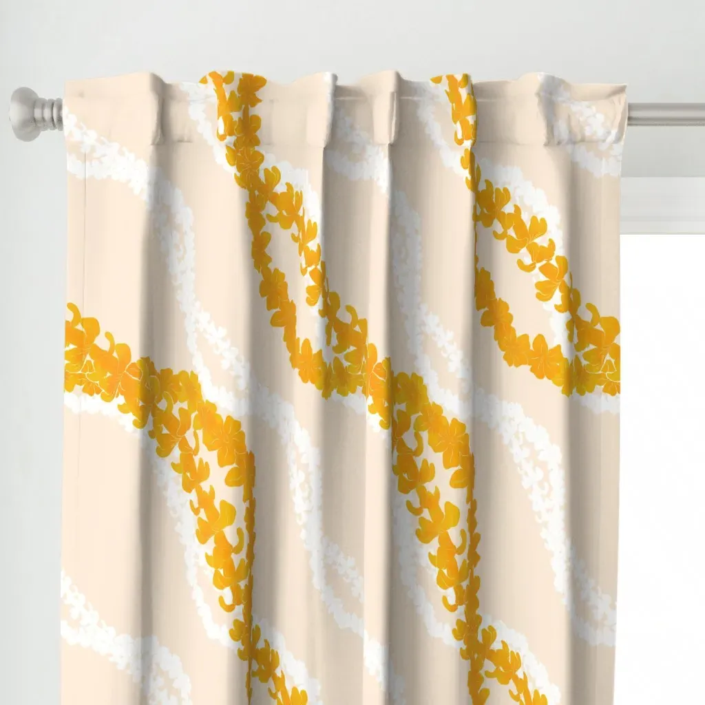 Puakenikeni Lei Curtain Panel - Yellow alternate view