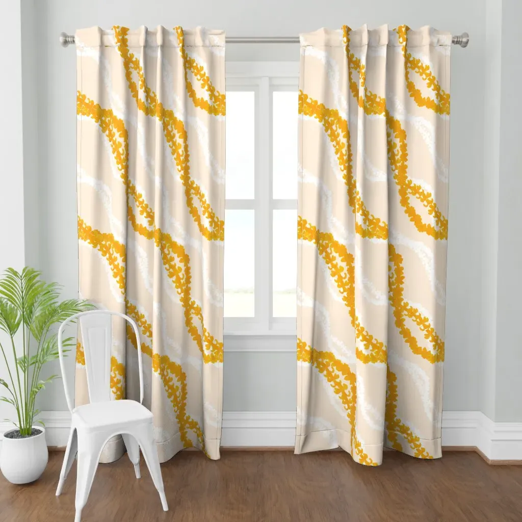 Puakenikeni Lei Curtain Panel - Yellow product