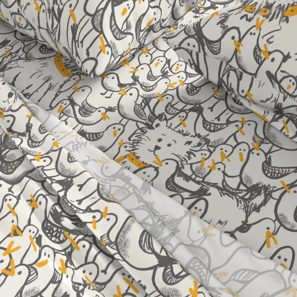 Puppies And Seagulls Queen Sheet Set - White alternate view