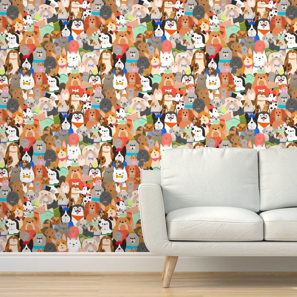 Puppy Love Peel and Stick Wallpaper - Cream product