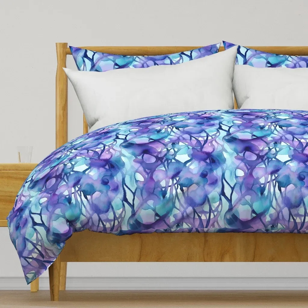 Purple Blue and Teal Abstract Duvet Cover - Purple product