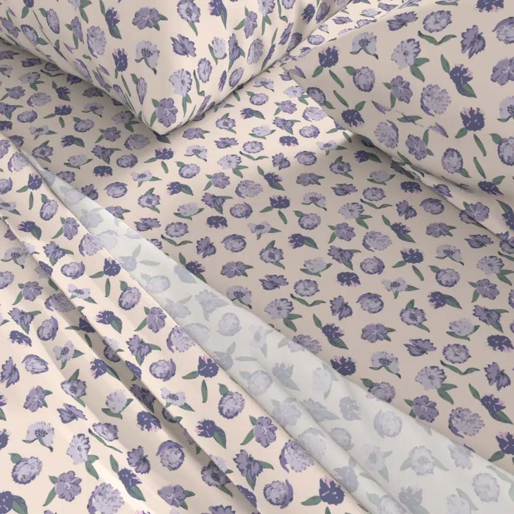 Purple Cherry Blossoms Queen Sheet Set - Lavender alternate view