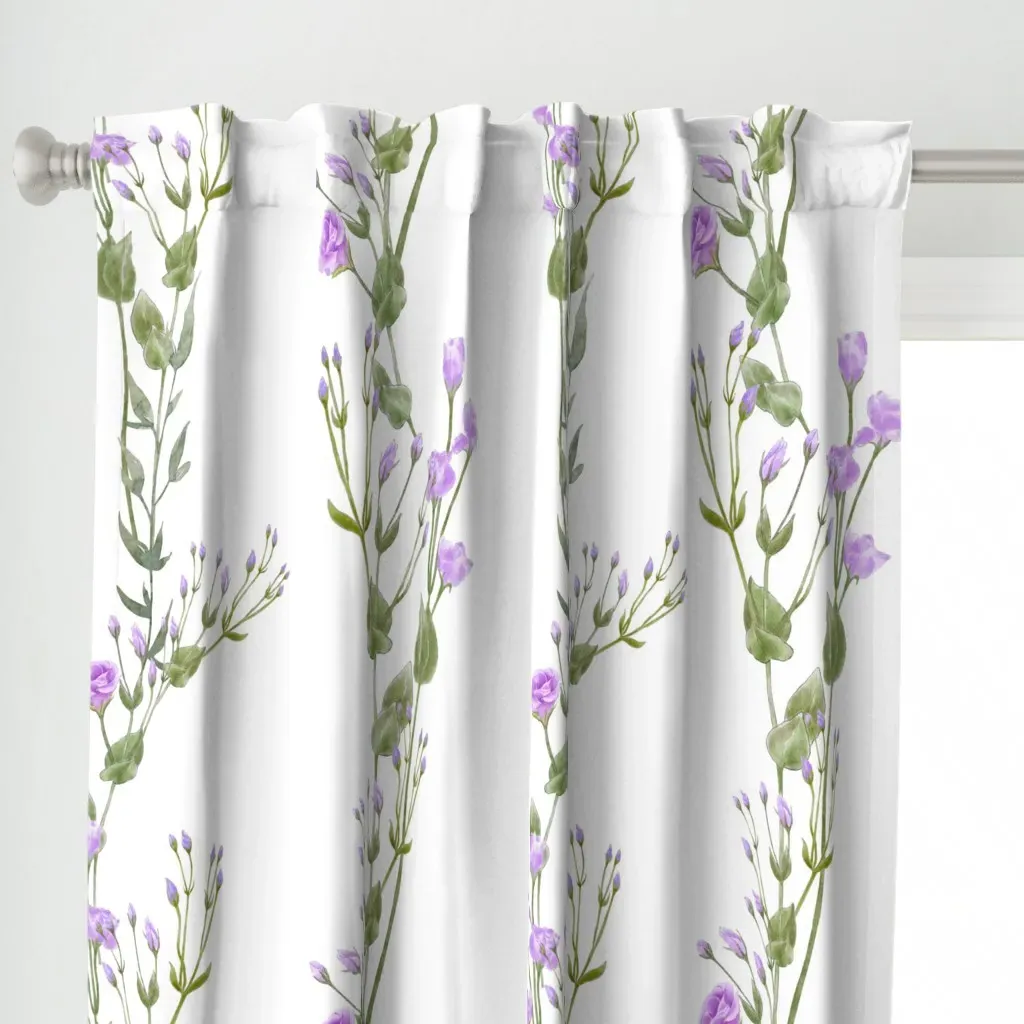 Purple Eustoma Curtain Panel - Purple alternate view