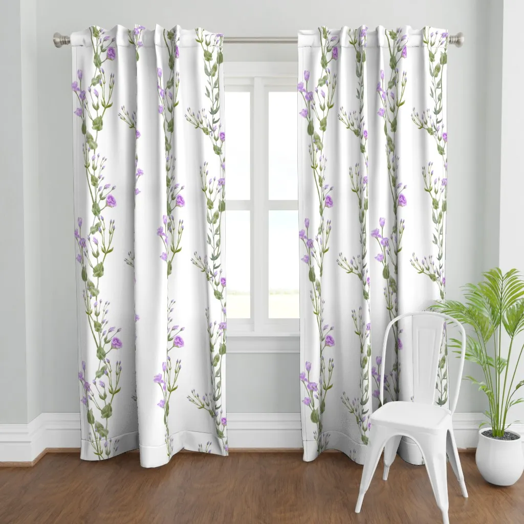 Purple Eustoma Curtain Panel - Purple product