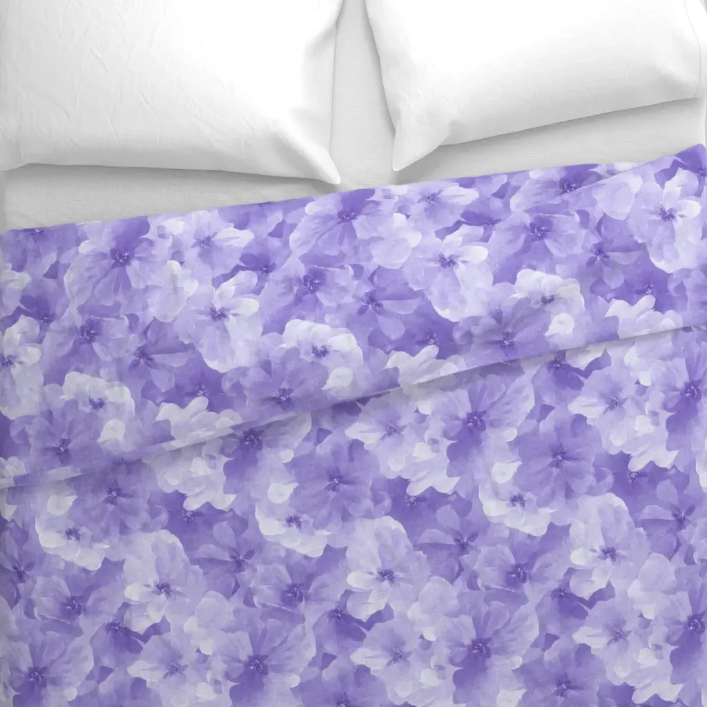 Purple Flower Floral Seamless Duvet Cover - Lavender alternate view