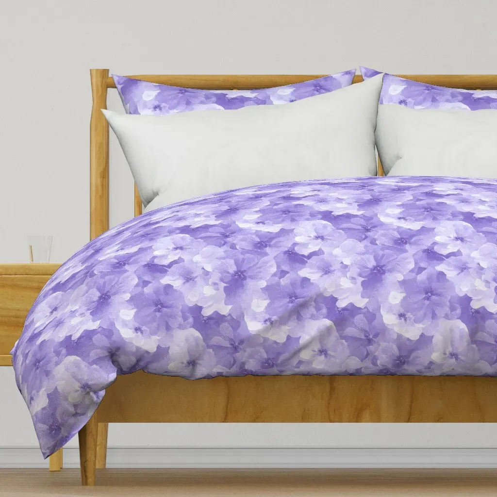 Purple Flower Floral Seamless Duvet Cover - Lavender product