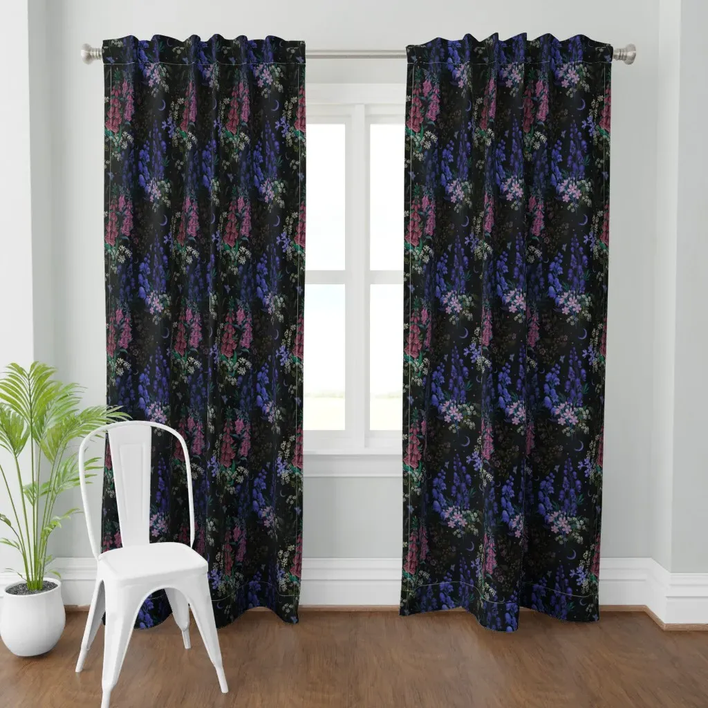 Purple Night Monkshood Curtain Panel - Dark Purple product