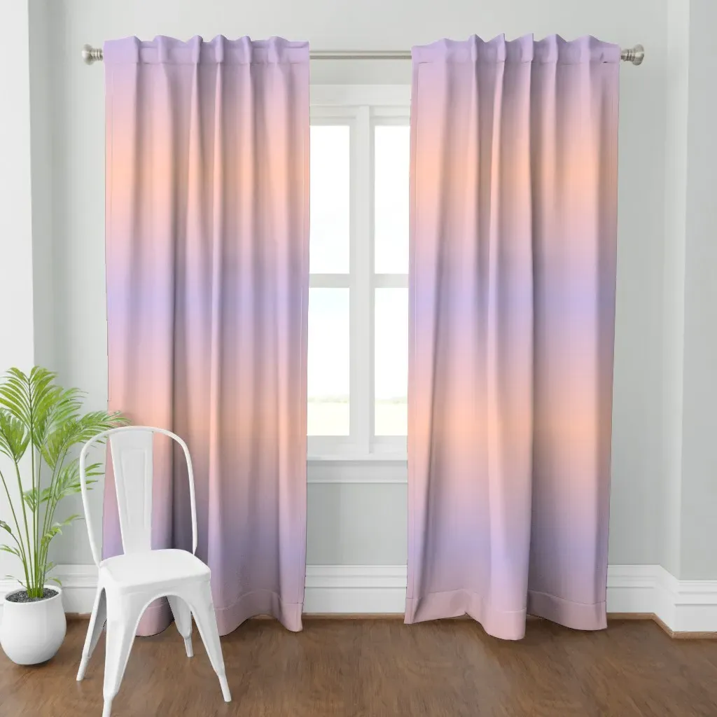 Purple Orange Ombre Large Curtain Panel - Light Pink product