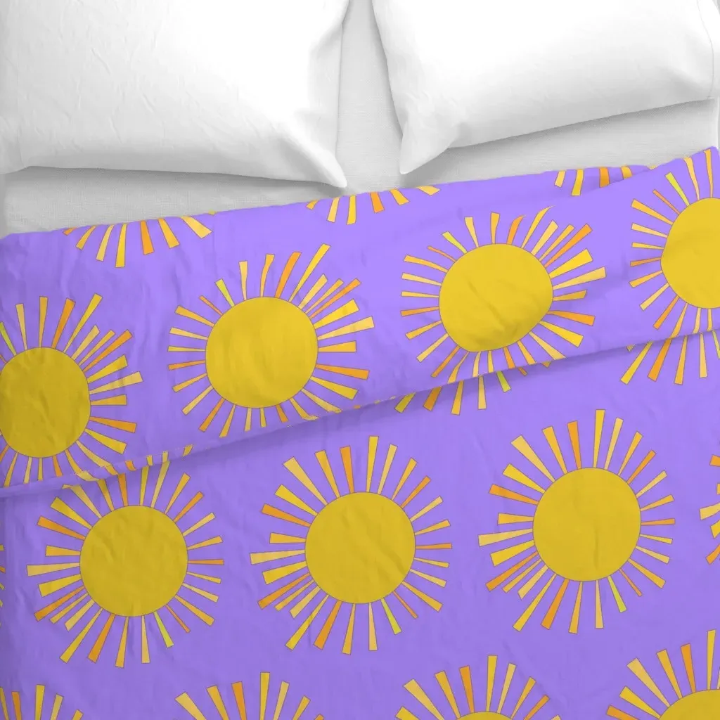 Purple Sun Duvet Cover - Yellow alternate view