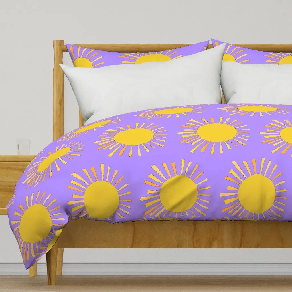Purple Sun Duvet Cover - Yellow product