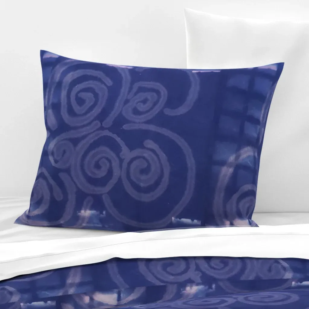 Purple Swirls Standard Knife Edge Cushion Cover - Indigo, Cotton Sateen product