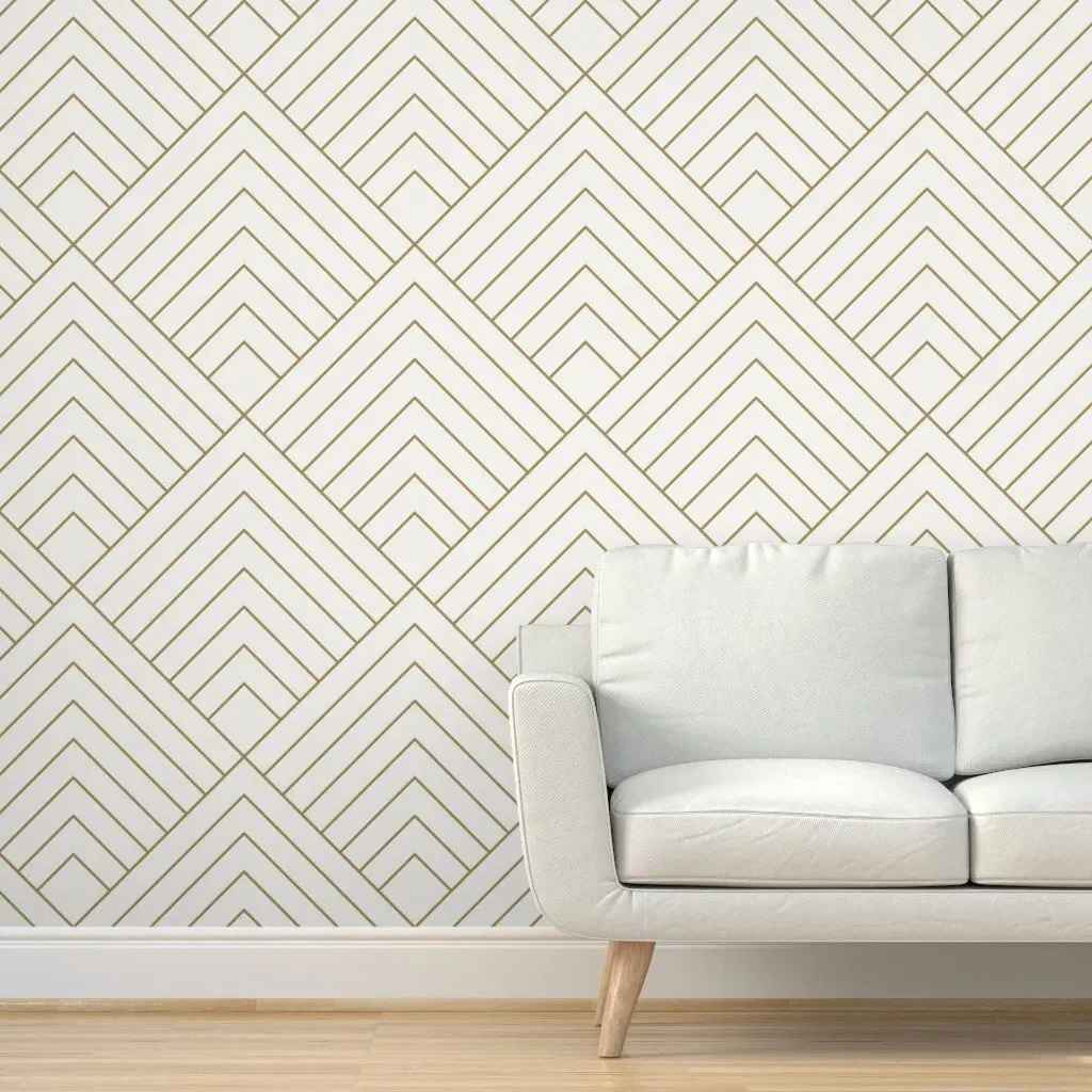 Pyramid Peel and Stick Wallpaper - Gold, White product