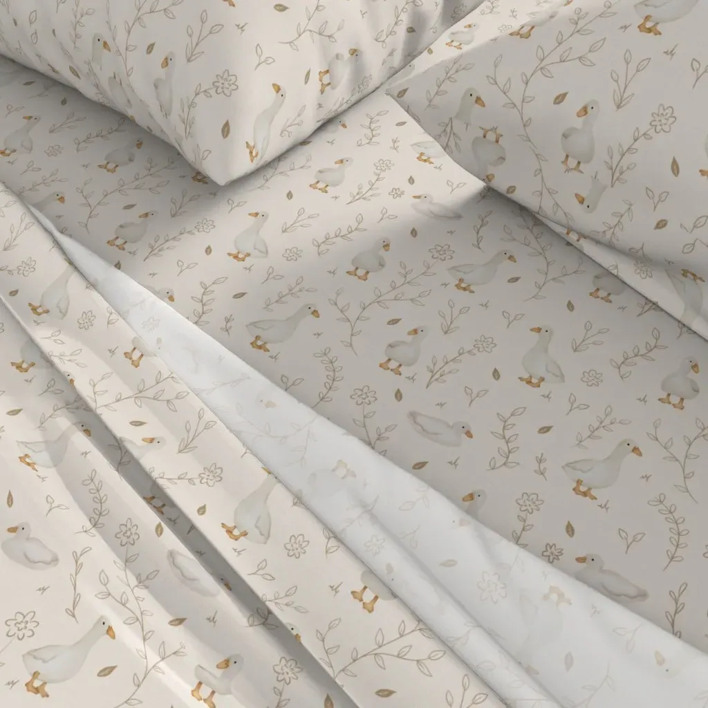 Quack & Blossom Small Scale Full Sheet Set - Beige alternate view