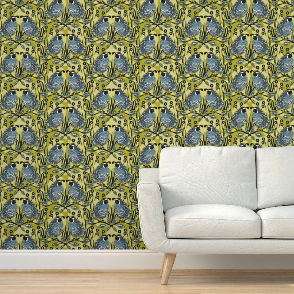 Quail Peel and Stick Wallpaper - Olive Green product