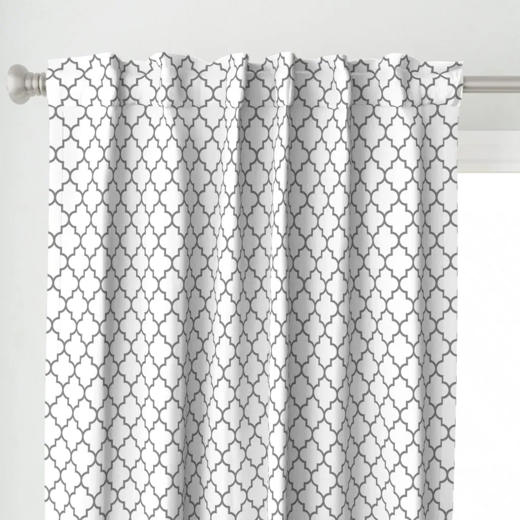 Quatrefoil Med Granite Curtain Panel - Gray alternate view