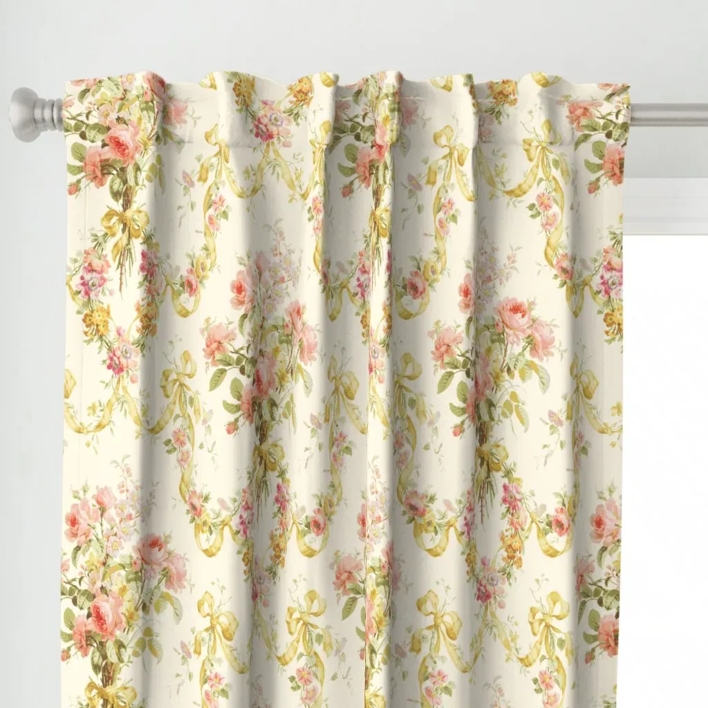 Queen Alexandra Floral Curtain Panel - Pink alternate view