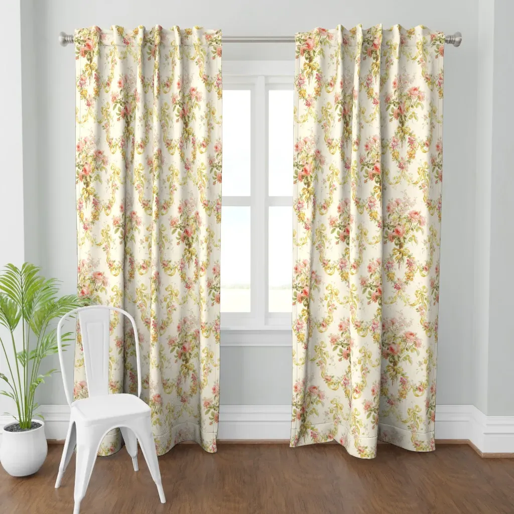 Queen Alexandra Floral Curtain Panel - Pink product